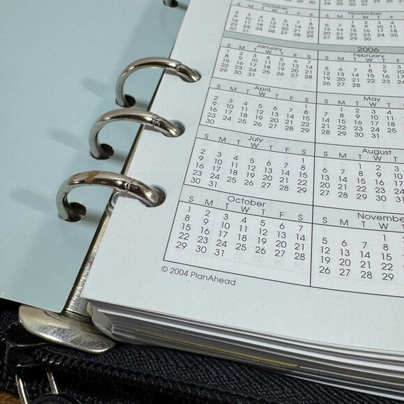 PlanAhead 6 Ring Planner Black Organizer Undated Calendar Inserts Pockets - Picture 10 of 16